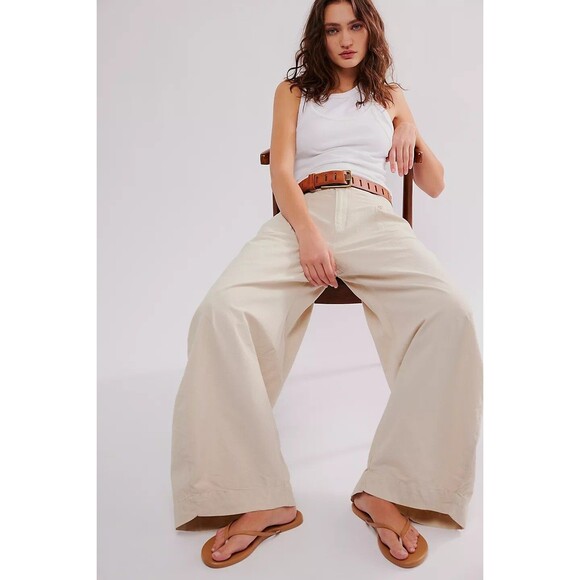 Free People Tegan Washed Barrel Trousers Pants Pleated Tapered Leg XXS 278600 - Picture 3 of 8